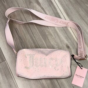 Juicy couture let it shine rhinestone barrel role bag pink